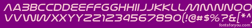 NasalizationexItalic Font – Pink Fonts on Purple Background