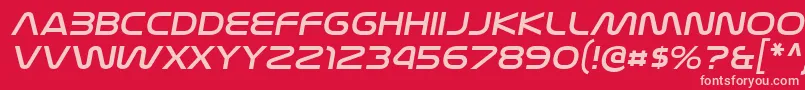 NasalizationexItalic-fontti – vaaleanpunaiset fontit punaisella taustalla