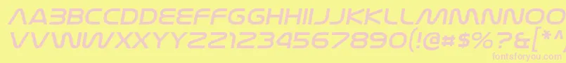NasalizationexItalic Font – Pink Fonts on Yellow Background