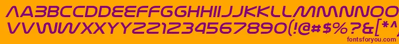 NasalizationexItalic Font – Purple Fonts on Orange Background
