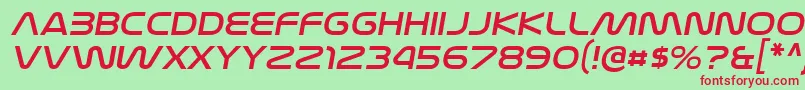 NasalizationexItalic Font – Red Fonts on Green Background