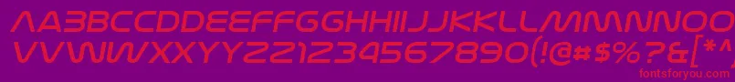 NasalizationexItalic Font – Red Fonts on Purple Background