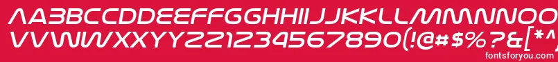 NasalizationexItalic Font – White Fonts on Red Background