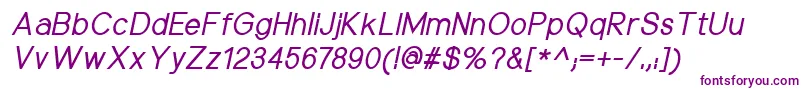 NuorderMediumitalic Font – Purple Fonts on White Background