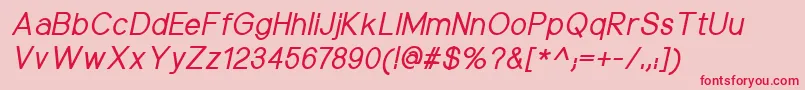 NuorderMediumitalic Font – Red Fonts on Pink Background