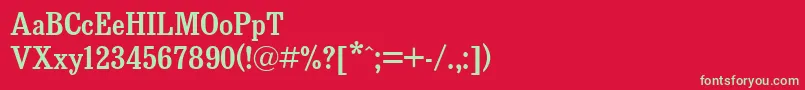 Bricknews Font – Green Fonts on Red Background