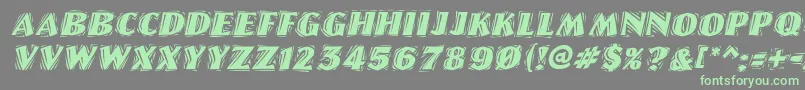 LinolettercutraggedItalic-Schriftart – Grüne Schriften auf grauem Hintergrund