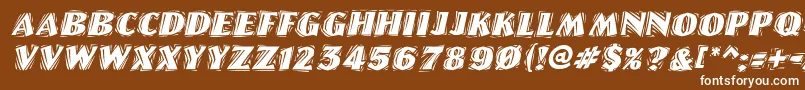 Шрифт LinolettercutraggedItalic – белые шрифты на коричневом фоне