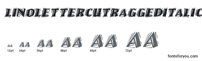 Размеры шрифта LinolettercutraggedItalic