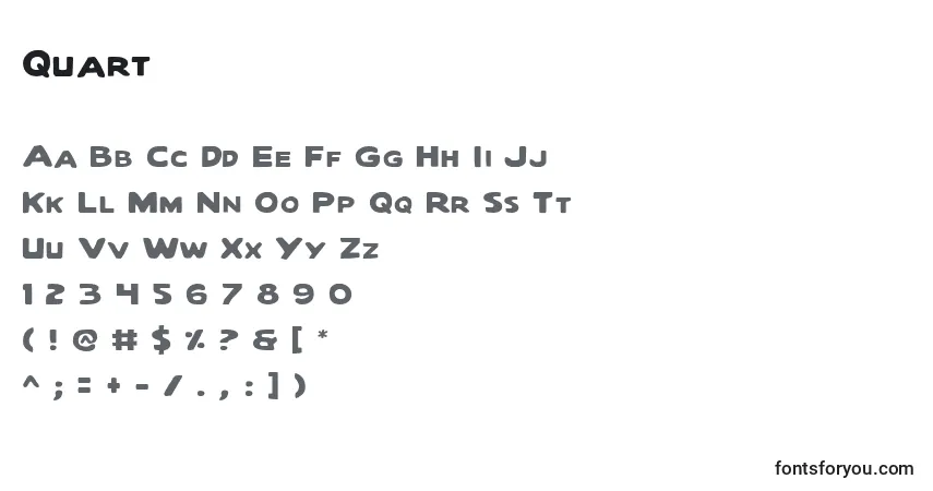 Schriftart Quart – Alphabet, Zahlen, spezielle Symbole