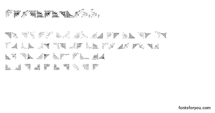 A fonte CornpopThree (39855) – alfabeto, números, caracteres especiais