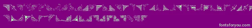 Fonte CornpopThree – fontes verdes em um fundo violeta