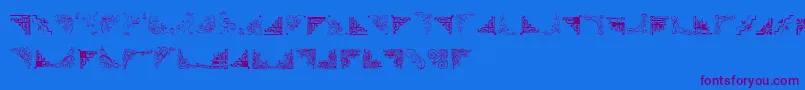 Fonte CornpopThree – fontes roxas em um fundo azul