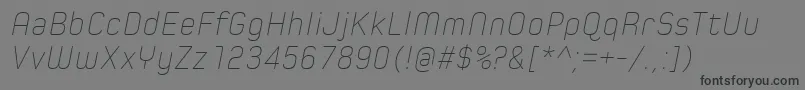SpoonUltraLightItalic Font – Black Fonts on Gray Background