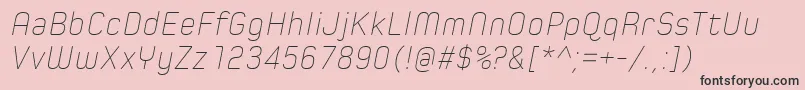 SpoonUltraLightItalic Font – Black Fonts on Pink Background