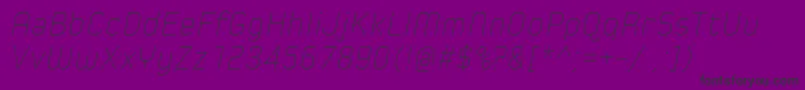 SpoonUltraLightItalic Font – Black Fonts on Purple Background
