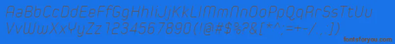 SpoonUltraLightItalic Font – Brown Fonts on Blue Background