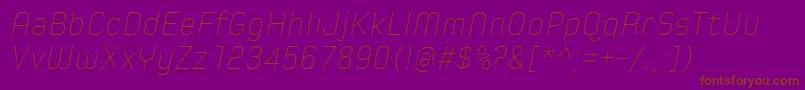 SpoonUltraLightItalic Font – Brown Fonts on Purple Background