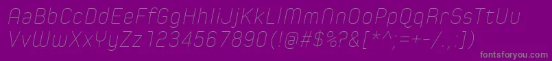 SpoonUltraLightItalic Font – Gray Fonts on Purple Background