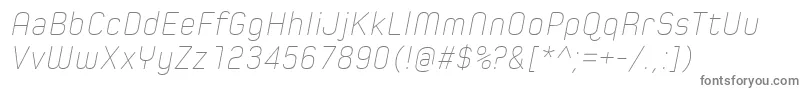 SpoonUltraLightItalic Font – Gray Fonts on White Background