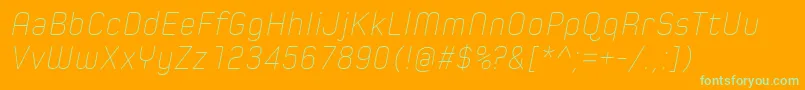 SpoonUltraLightItalic Font – Green Fonts on Orange Background
