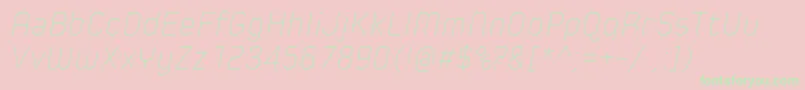SpoonUltraLightItalic Font – Green Fonts on Pink Background