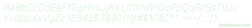 SpoonUltraLightItalic Font – Green Fonts on White Background