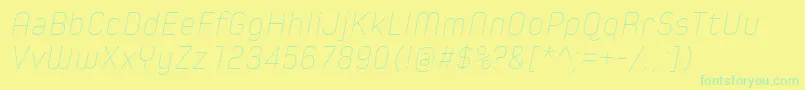 SpoonUltraLightItalic Font – Green Fonts on Yellow Background