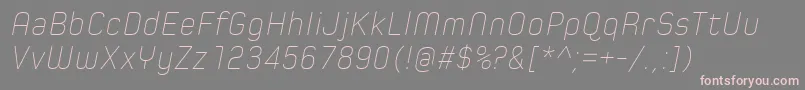 SpoonUltraLightItalic Font – Pink Fonts on Gray Background