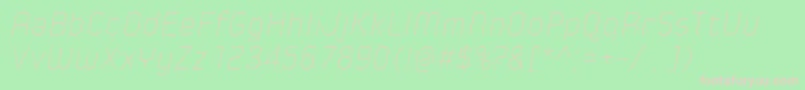 Fonte SpoonUltraLightItalic – fontes rosa em um fundo verde