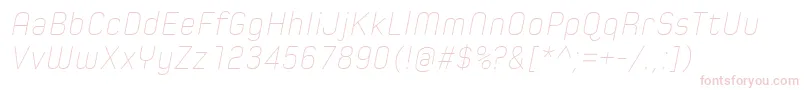 フォントSpoonUltraLightItalic – ピンクのフォント