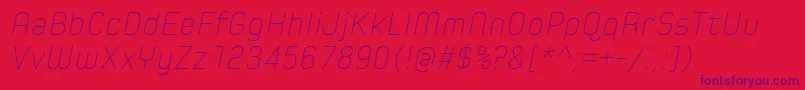 SpoonUltraLightItalic Font – Purple Fonts on Red Background