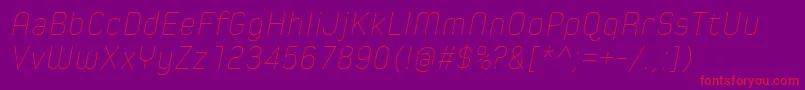 SpoonUltraLightItalic Font – Red Fonts on Purple Background