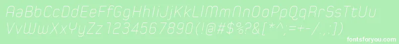 SpoonUltraLightItalic Font – White Fonts on Green Background