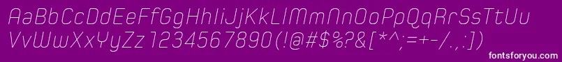 SpoonUltraLightItalic Font – White Fonts on Purple Background
