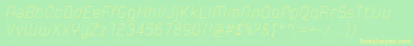 SpoonUltraLightItalic Font – Yellow Fonts on Green Background