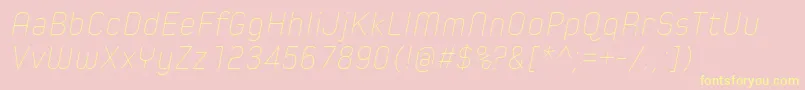 SpoonUltraLightItalic Font – Yellow Fonts on Pink Background