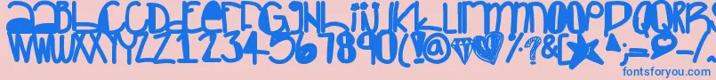 Creepers Font – Blue Fonts on Pink Background