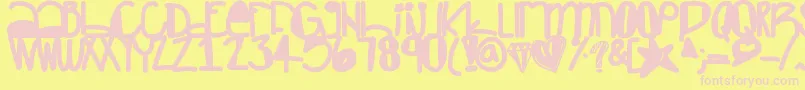 Creepers Font – Pink Fonts on Yellow Background