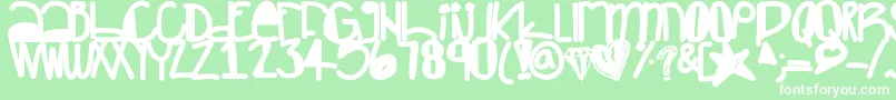 Creepers-Schriftart – Weiße Schriften auf grünem Hintergrund