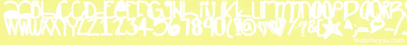 フォントCreepers – 黄色い背景に白い文字