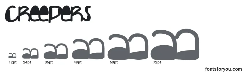 Creepers Font Sizes