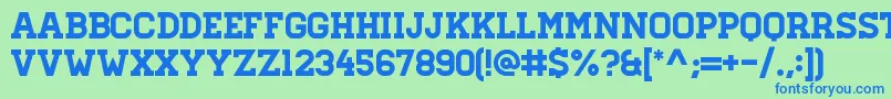 HomesteadRegular Font – Blue Fonts on Green Background