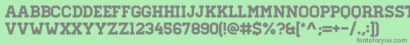 フォントHomesteadRegular – 緑の背景に灰色の文字