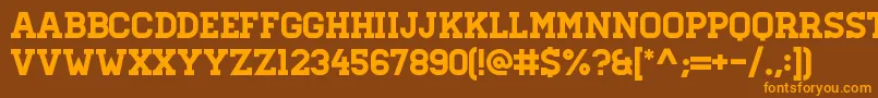 HomesteadRegular Font – Orange Fonts on Brown Background