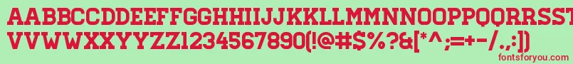 HomesteadRegular Font – Red Fonts on Green Background