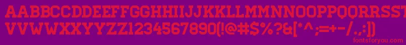 フォントHomesteadRegular – 紫の背景に赤い文字