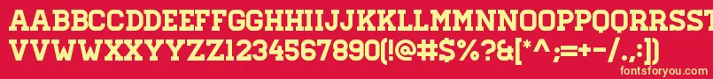 HomesteadRegular Font – Yellow Fonts on Red Background