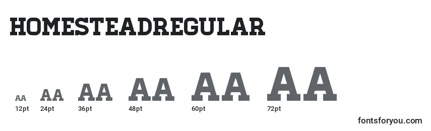 HomesteadRegular Font Sizes