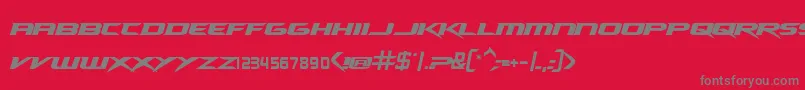 フォントNhlDucks – 赤い背景に灰色の文字